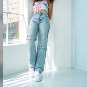 Revice Denim straight leg distressed jeans